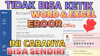 Cara Mudah Mengaktifkan Microsoft excel word tdk bisa Mengetik /Unlicensed #failed #office
