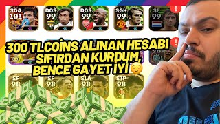 300 TL COİNS ALINMIŞ HESABI SIFIRDAN KURDUM  [ EFOOTBALL 2024 MOBİLE ]