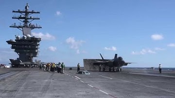 F-35C Lightning II conducts flight operations aboard USS Dwight D. Eisenhower
