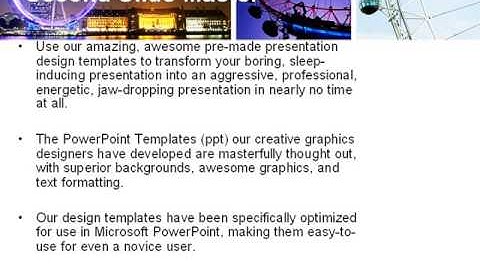 Millennium Wheel PowerPoint Template by PoweredTemplate.com