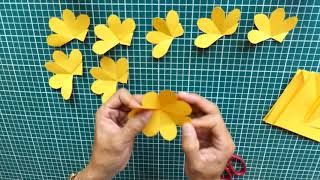 How to make yellow flower wall hanging with paper