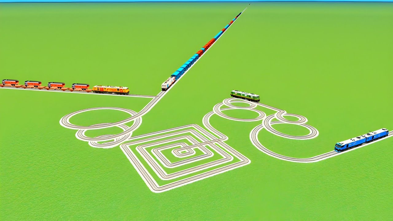 💝SQUARE CIRCLES CROSSING FOR TRAINS RISKY UTRUN CURVE RILROAD RAILWORK BEANG DRIVE 