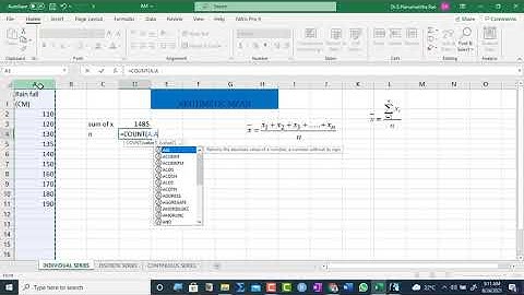 AM  FOR INDIVIDUAL, DISCRETE AND CONTINUOUS SERIES