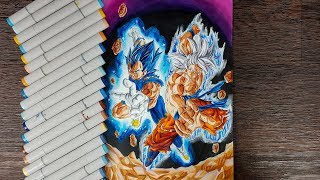 Drawing Goku Mastered Ultra Instinct and Vegeta Super Saiyan Blue Evolution