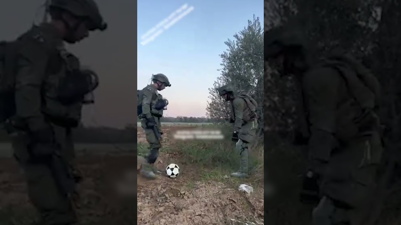 Israel Soldiers Play Football While Blowing Up Buildings