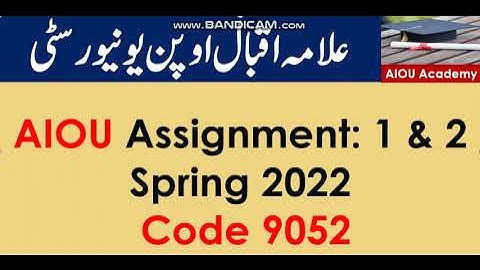 AIOU Code 9052-1 & 2 Solved Assignments Spring 2022