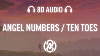 Chris Brown - Angel Numbers / Ten Toes (Lyrics) | 8D  🎧 Resimi