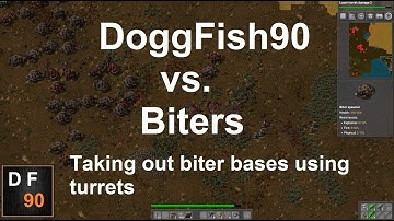 Factorio Video Guide - Taking out Biter Bases Using Turrets