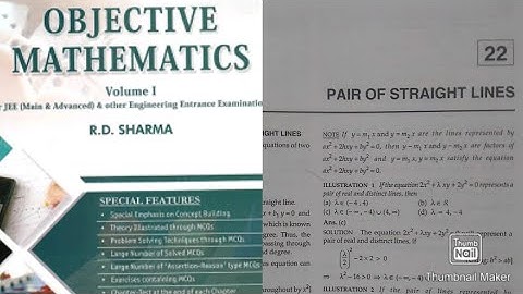L1 | Ch22 | pair of straight lines | Q1-Q5 | exercise solution | R.D. SHARMA Ark Mathematics