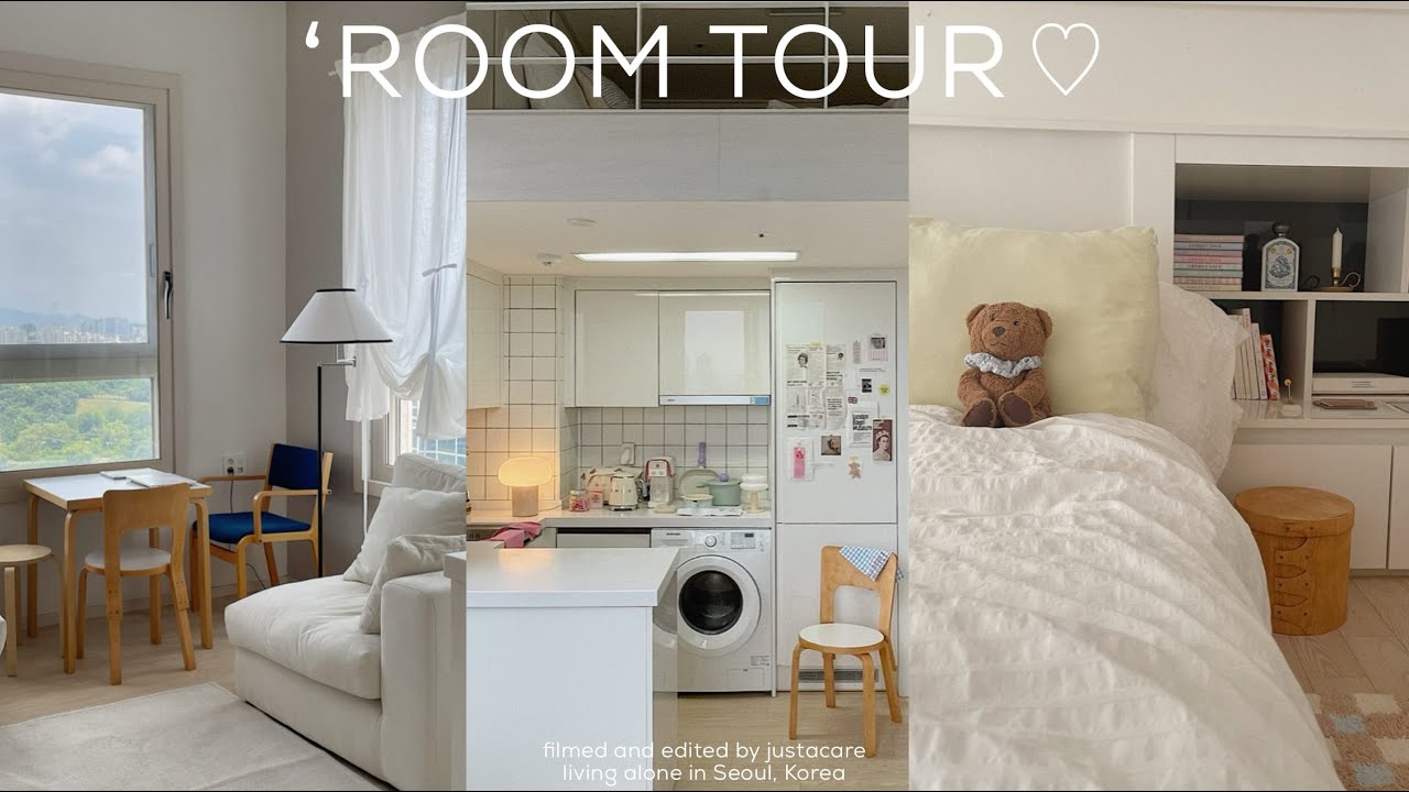 тур по дуплексной комнате 🏡🧸⌇Редкая 2-этажная комната в Корее, милая кухня с прекрасным видом