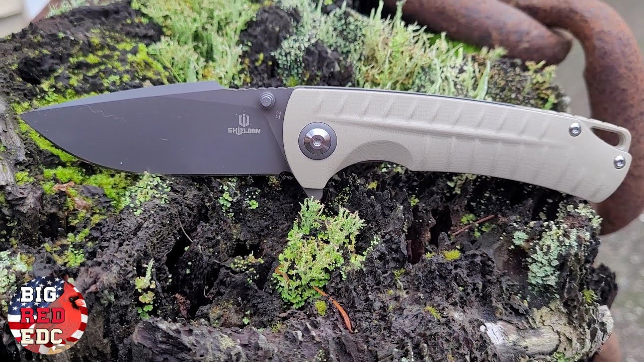 Shieldon Knives Relicanth 7070G1 l Ti Coated D2 l Ceramic Ball Bearing Pivot