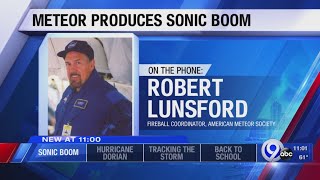 American Meteor Society says loud ‘boom’ caused by meteor entering Earth’s atmosphere