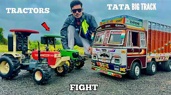 RC TATA 16 Wheels Truck Vs RC Tochan King Tractor - Chatpat toy TV thumbnail