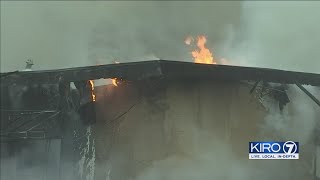 VIDEO: Crews battle fire at old funeral home in White Center