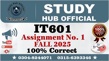 IT601 assignment 1 solution Fall 2025 | IT601 assignment 1 solution 2025 | IT601 Assignment 1 100%