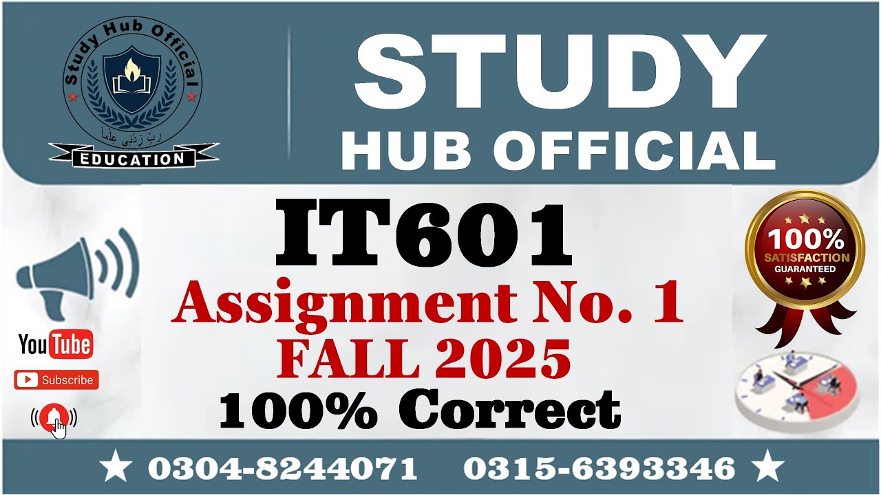 IT601 assignment 1 solution Fall 2025 | IT601 assignment 1 solution 2025 | IT601 Assignment 1 100%