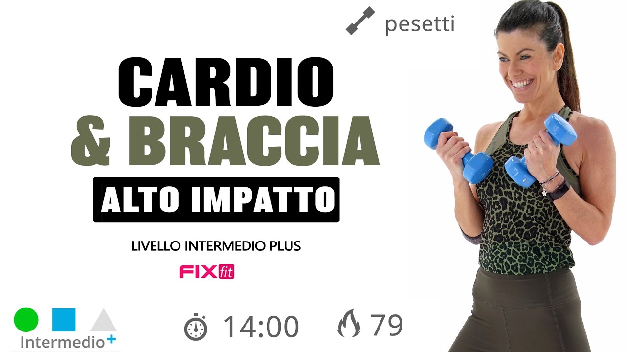Esercizi Per Dimagrire e Tonificare Le Braccia Con Cardio e Pesetti