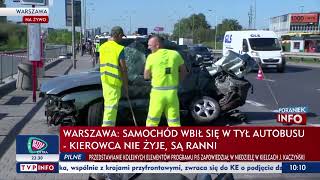 Śmiertelny Wypadek W Alejach Jerozolimskich Samochód Uderzył W Autobus