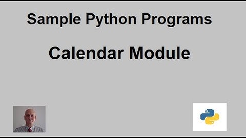 Python Calendar Module