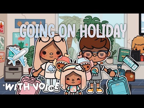 Family Of Five Goes On A Holiday Trip ✈️ 🏝 | *WITH VOICE* | Toca Boca Family Roleplay