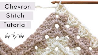 Beginner Chevron Stitch Pattern Tutorial Using Only Double Crochet - Step-by-Step Tutorial