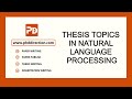 Thesis topics in natural language processing  pthesis topics in natural language processing