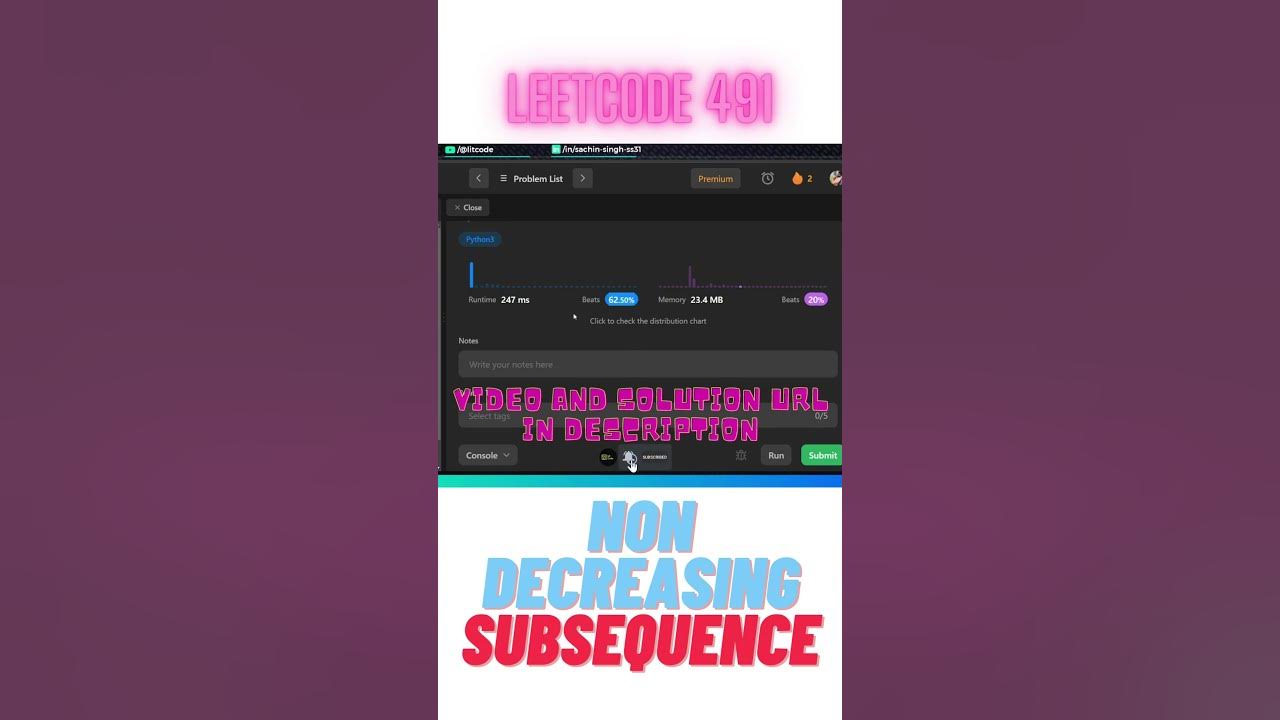 491 non decreasing subsequence leetcode leetcodedailychallenge 