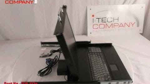 1U Rack Mount TFT 17" LCD Monitor Notebook Keyboard Drawer with Touch Pad Resolution 1280 x 1024