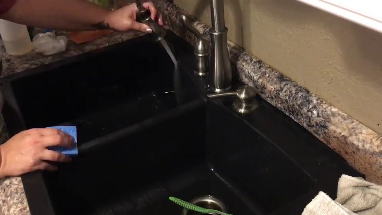 Can You Use Bleach On Granite Sinks Cleaning And Maintaining A Granite Composite Sink Youtube