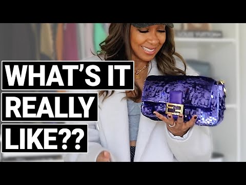 sjækel pude Opdagelse 2022 FENDI PURPLE SEQUIN BAGUETTE REVIEW!!! - YouTube