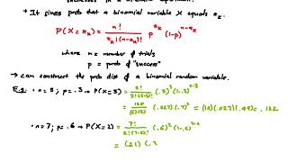 Discrete probability distributions - Binomial probability function