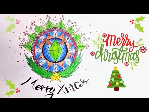 Christmas mandala MERRY CHRISTMAS! || Christmas Mandala || Speed Draw #mandala #drawing - YouTube