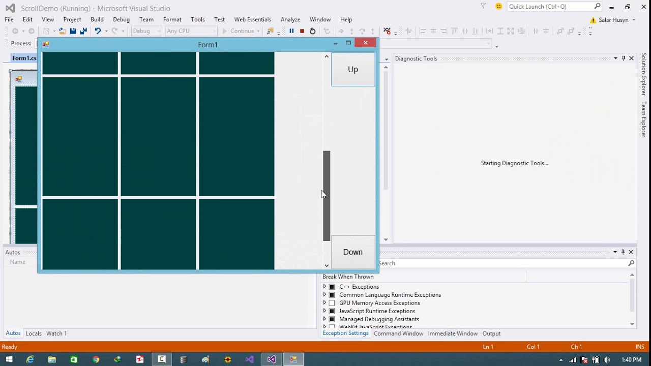 scrollbar คือ  2022  C# - Scrolling a Flow layout Panel using Buttons in WinForm App