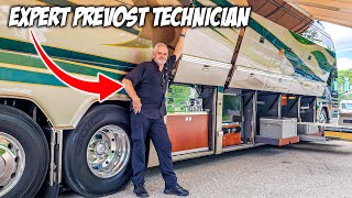 Touring a Prevost Parliament with Tech that Built This Coach
