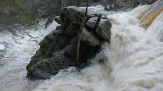 Rushing Waterfalls Lower & Upper Purgatory Falls, Lyndeborough, NH After heavy rains Dec. 19, 2023