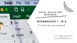Excel Skills for Business: Intermediate I - w6 ǀǀ Final assessment ǀǀ Macquarie University