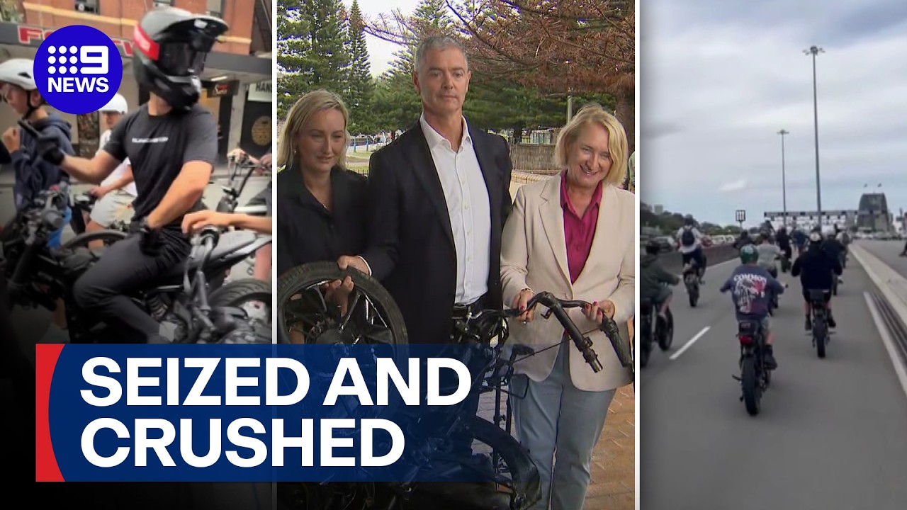 New NSW laws will allow overpowered e-bikes to be seized and crushed | 9 News Australia