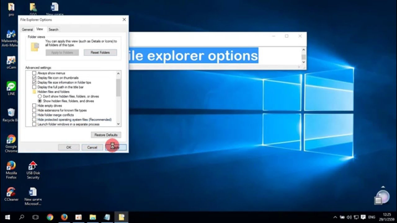 ไฟล์ซ่อน  New  แก้ไวรัสซ่อนไฟล์ใน Windows 10