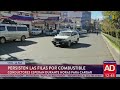 Largas filas para cargar combustible en La Paz