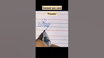 "Priyanka" in cursive handwriting # #shorts #names #cursive #cursivewriting #calligraphy #art