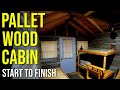 Hunting Cabin Built With Free Pallet Wood Pt.10 - Mini Cabin, Pallet Building, Pallet Shed Complete