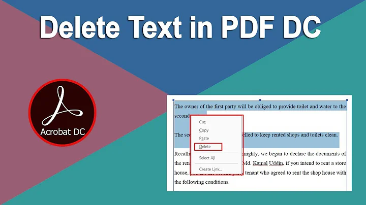 How to Delete Text from PDF document using Adobe Acrobat Pro DC
