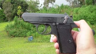 Walther PPK/s 22LR shooting close up. BATJAC J.W