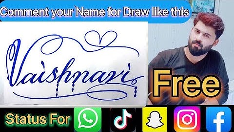 Vaishnavi Name Signature Calligraphy Status | How to Cursive write with cut Marker #vaishnavi