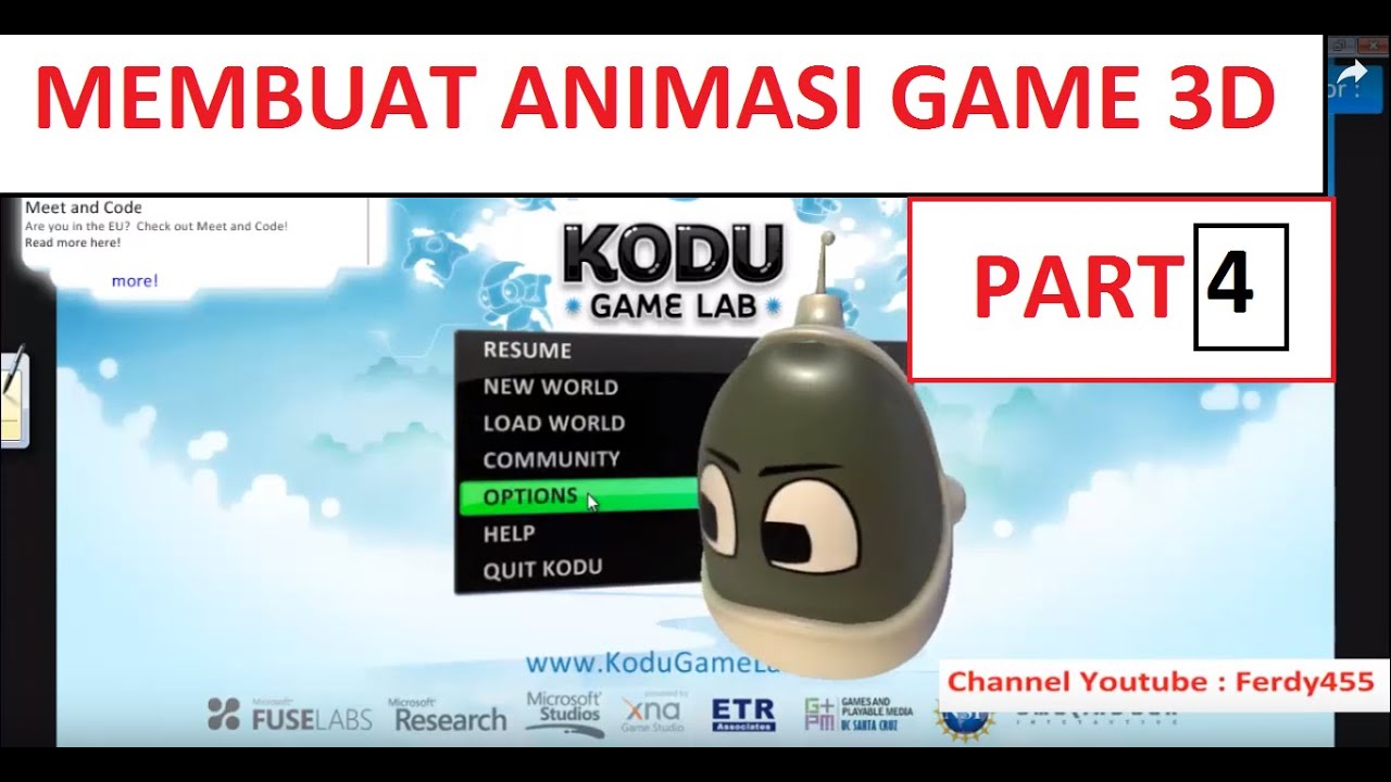 Membuat Animasi Game 3D menggunakan aplikasi Kodu Game Lab PART4 - YouTube