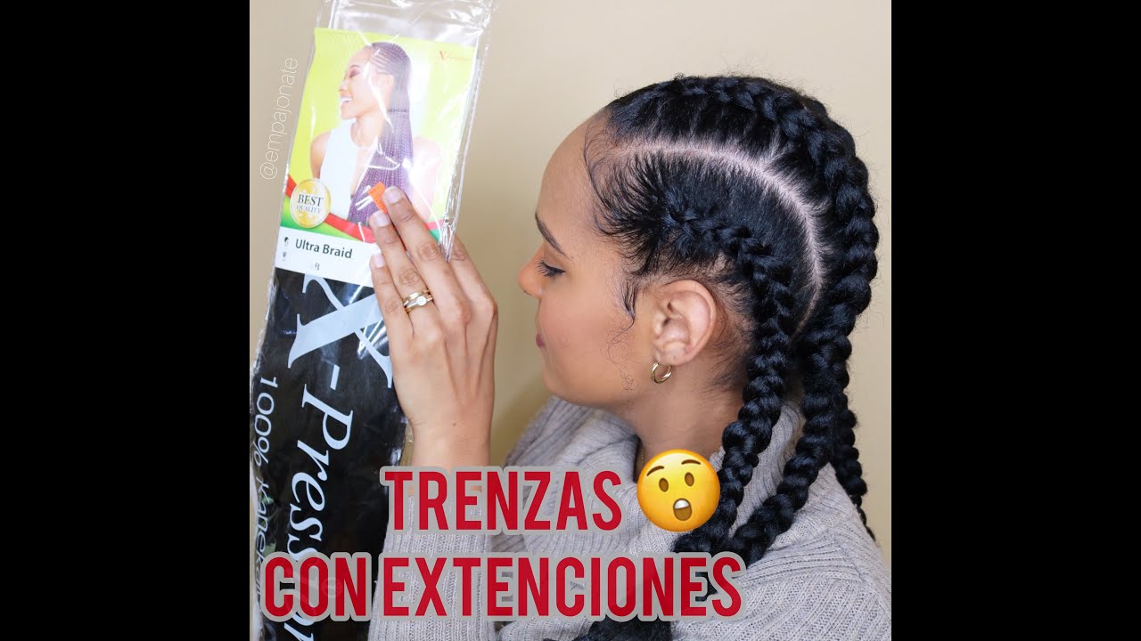 CÓMO HACER TRENZAS CON EXTENSIONES FACIL Y RAPIDO PARA CABELLO AFRO O RIZO
