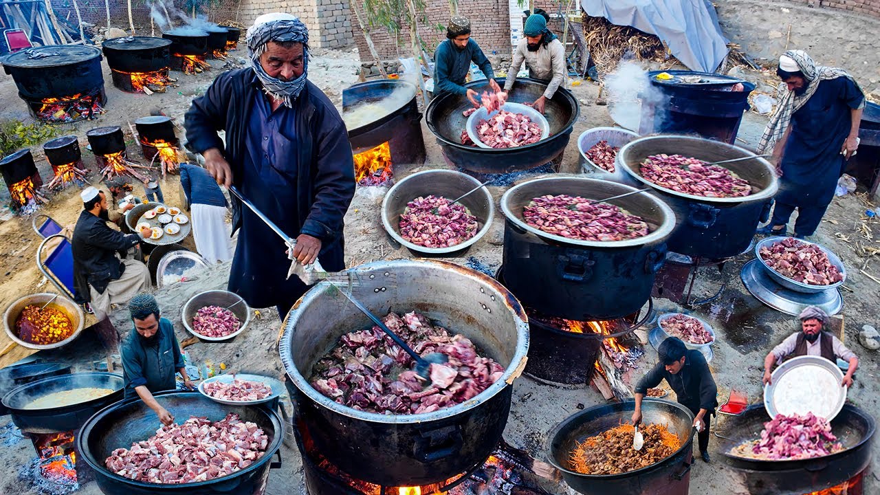 Wedding Feast in Afghanistan | Village Life Cooking | Kabuli Pulao recipe |  Traditional Cooking