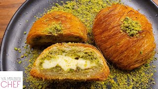 شعبيات محشية بالقشطة و فستق | kunafa with Thick cream and pistachio