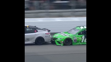 He hit the pace car! #nascar