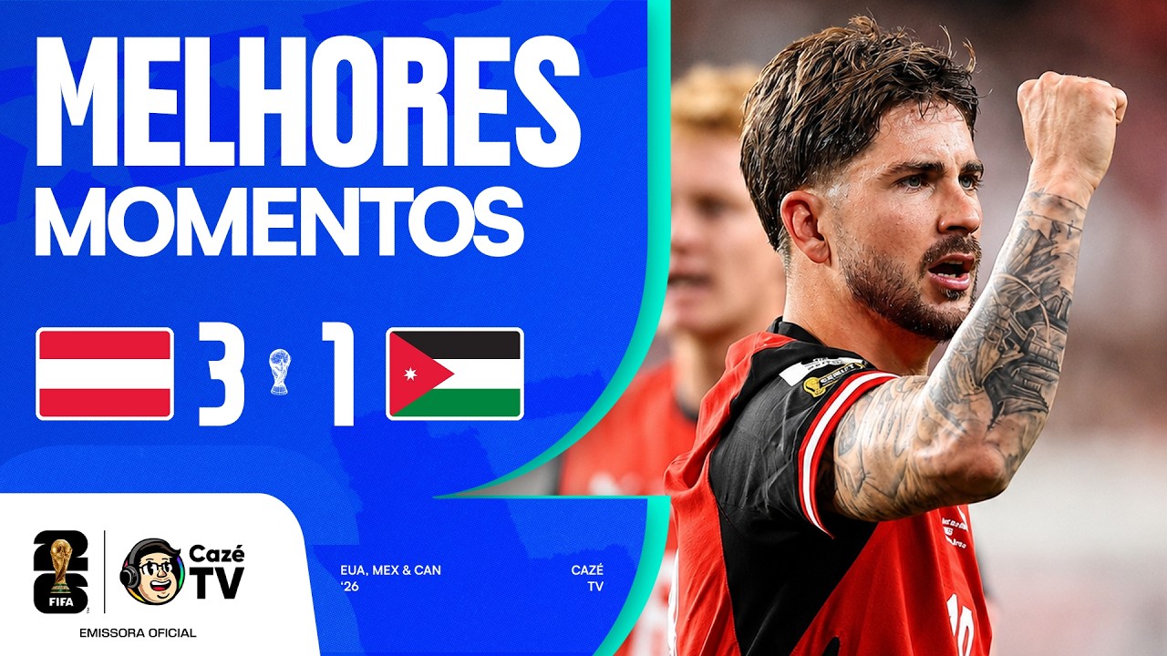 MELHORES MOMENTOS: ÁUSTRIA 3 X 1 JORDÂNIA | COPA DO MUNDO FIFA™ 2026 | 1ª RODADA | FASE DE GRUPOS